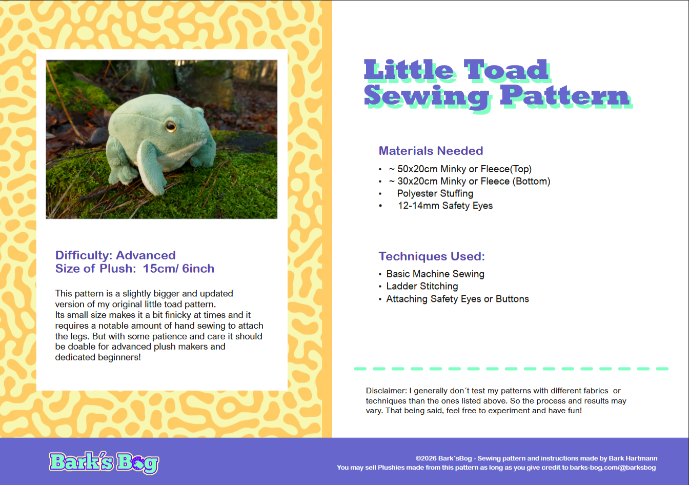 Toad - Sewing Pattern