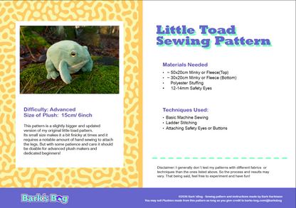 Toad - Sewing Pattern